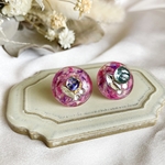 glass round Dahlia elegant Earrings