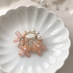 小さな桜とパールのサークルブローチ