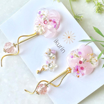 (セット)ピンクのお花ピアス　花🌸花マスク用アクセサリー