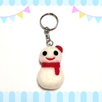 ふんわり雪だるまキーホルダー