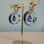 イヤリング(ピアス)・雨の紫陽花