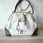 アリスうさぎのがま口ショルダーバッグ