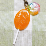 棒付きキャンディー(オレンジ🍊)🍭ストラップ