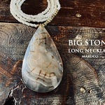 NC209-2089アゲートDROP Crack*ロングネックレス　IVORY&STONE　　送料無料