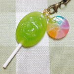  棒付きキャンディー(メロン🍈)🍭ストラップ