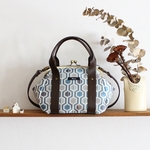 ぽってりがま口ショルダーバッグ：HUMBURAGO（サックスブルー）