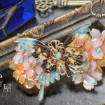 夢見るふたりの桜バレッタ（hair ornaments of cherryblossom and butterfly 〜dreaming honeymoon〜）