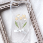 【チューリップブーケ YE】ソフトケース　iPhone8 iPhoneSE第2世代 iPhone11 iPhone11Pro iPhone12 iPhone12mini
