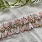 【50㎝〜】FC-0007 レースリボン　レース　ブレード　ラメ入り　ピンク　lace ribbon handmade madeinJapan