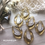A571【送料無料】変形ドロップチャーム  アクリルフープ  クリアカラー  4pcs