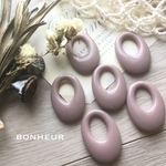 New【送料無料】くすみカラー  オーバルフープ  アクリルパーツ  4pcs