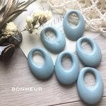 New【送料無料】くすみカラー  オーバルフープ  アクリルパーツ  4pcs