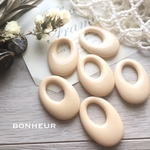 New【送料無料】くすみカラー  オーバルフープ  アクリルパーツ  4pcs