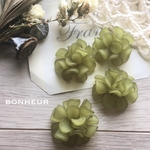 [A617]   すりガラス風  フラワーカボション  フリル  2pcs