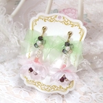 彩苺-ayame-／和菓子イメージアクセサリー 春色桜餅イヤリングorピアス