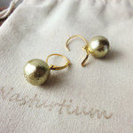 cotton pearl french hook pierce(Old gold)
