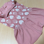 コーギー服　イチゴミルクワンピース