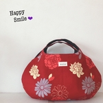 お花のま〜るいバッグ＊レッド