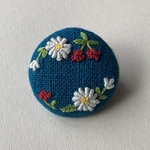刺繍　お花のブローチ (送料無料)