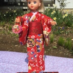 着物を着てお出かけ☆人形は付いていません