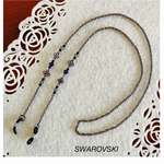 ‧✧̣̥̇‧✦‧✧̣̥̇パープル色SWAROVSKIの大人シックなメガネチェーン✧̣̥̇‧✦‧  (オプション選択でマスクチェーンとの2WAY作成可能です)