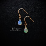 【14Kgf】オパール Ｌsize7.5mm ピアス／イヤリング  Vol.3