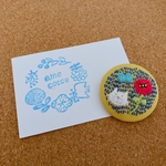 ネコ花ちょうちょのブローチ