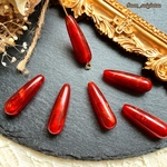 New❤︎【10pcs】ボルドーゴールド❤︎細長のドロップビーズ