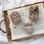 インド刺繍リボンのヘアカフ（ベージュレース）インド刺繍リボン　インド刺繍リボン　インド刺繍　刺繍リボン
