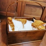 猫も入れる大きさのベントウッドバスケット　No.2024