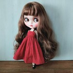213.※赤のキャミソールドレス※ブライスアウトフィット※1/6ドール服