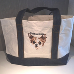デニムライントートバッグ 犬 ワンちゃん 刺繍