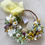 【再販】アジサイ&花かんざし&ミモザ　フェミニンリース❤︎
