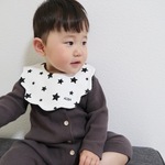 刺繍可○スター　ホワイト×ブラック★