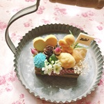 本物ミニパン&お花のウッドボックス♡ブラウン