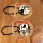 ねこ 2個セット くるみボタン ヘアゴム