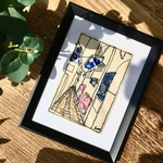 刺繍ポストカード　『シャウエンの街並み』