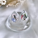 glass drop nuance clear color silver Earrings ③