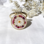 colorful alyssum × white  ゴールドフラワー　スマホリング バンカーリング