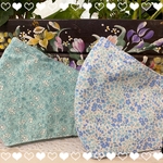 春だ！❤️セール❤️２枚670円！　リバティ風　大きめ　4層　立体　ノーズワイヤー　アジャスター付き　花柄　大人マスク❤️送料無料❤️