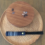 手縫いのお箸入れ ハートのボタン