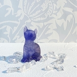 〈子猫型オルゴナイト〉ラベンダカラー【天然石インテリア】水晶　占い付　スピリチュアルアイテム