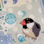 桜文鳥さんとシャボン玉のミニバック　