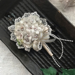 💐清楚で可愛いパールとオーガンジーのコサージュ💐