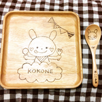 再販！オーダー制作♡名前入りカフェプレートとスプーンのセット