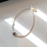 【一つ買うと一つ無料❣️】ビーズブレスレット-White Pink-