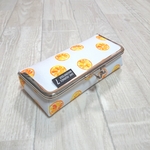 みかん柄 ボックスがま口 ペンケース オレンジ