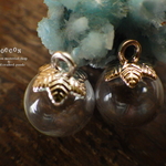 14mm leaf キャップ＆ガラスドーム　4個(ゴールド・シルバー)