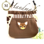 ★【選べる刺繍ワッペン付き】お散歩用　ぷっくりデザイン　消臭マナーポーチ　ちわわ