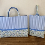 《micchee330様オーダー品》花柄✕ブルーストライプ♡リボン セット